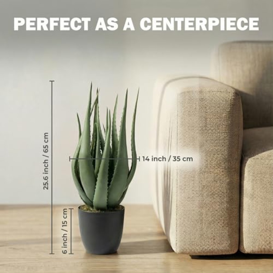 Large Potted Artificial Aloe V - Aloe Vera Pot บทวิจารณ์และราคา