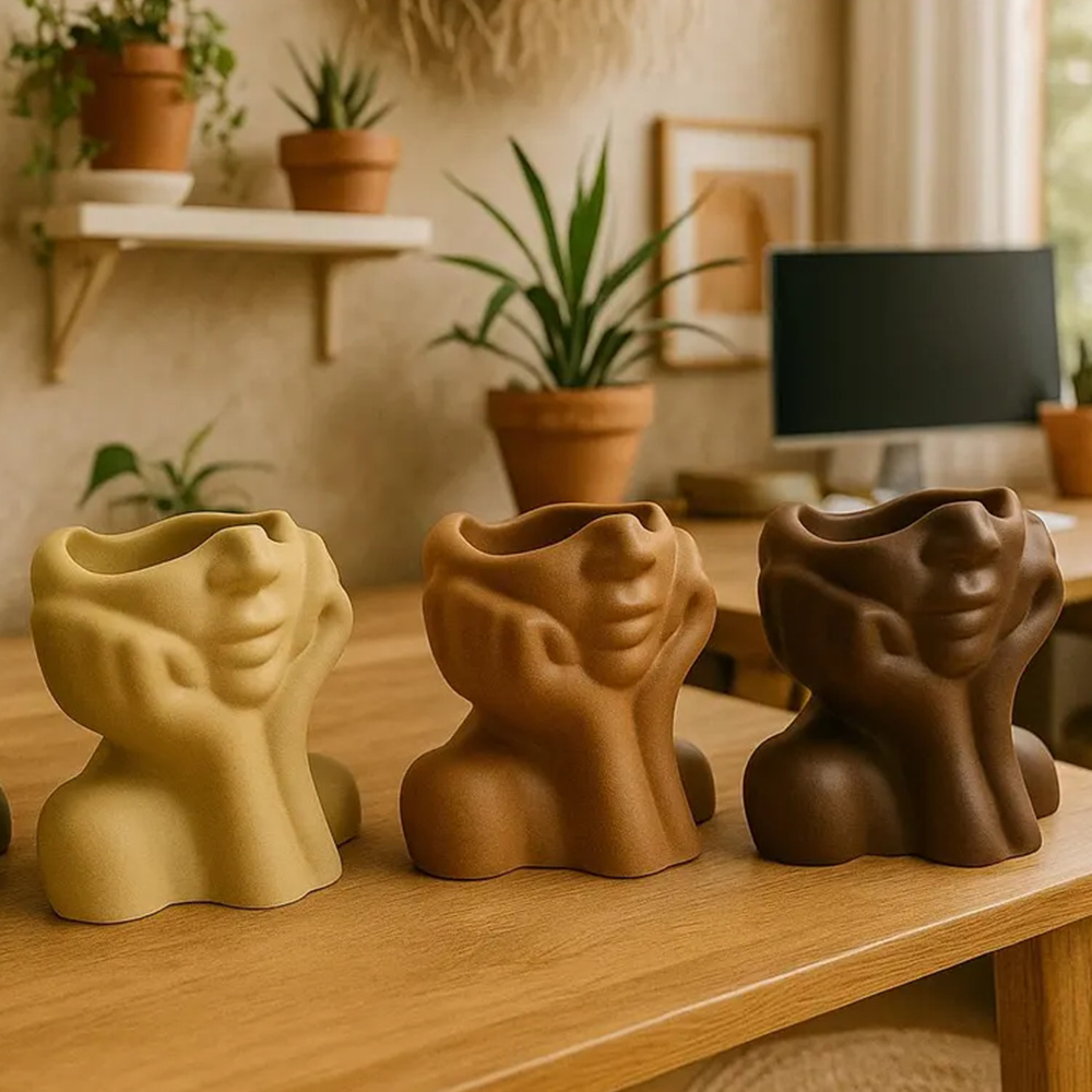 Abstract Face Planter Pot Sili - Echeveria Succulent บทวิจารณ์และราคา