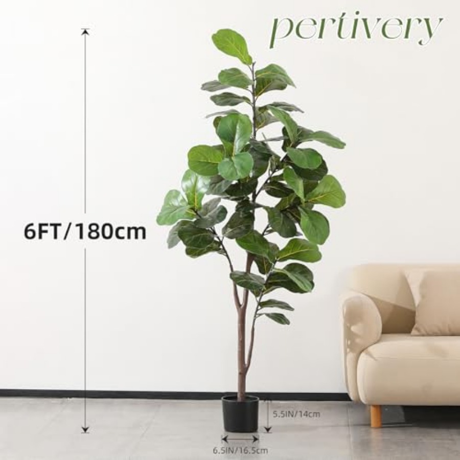 Artificial Fiddle Leaf Fig Tre - Ficus Lyrata Tree บทวิจารณ์และราคา
