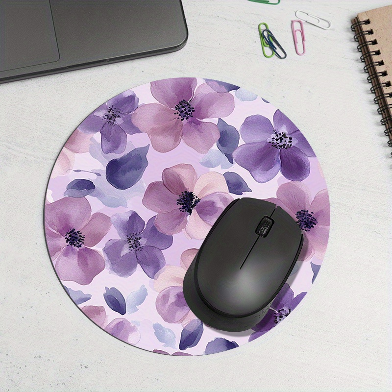 1pc Purple Floral Round Mouse  - Tradescantia Purple บทวิจารณ์และราคา
