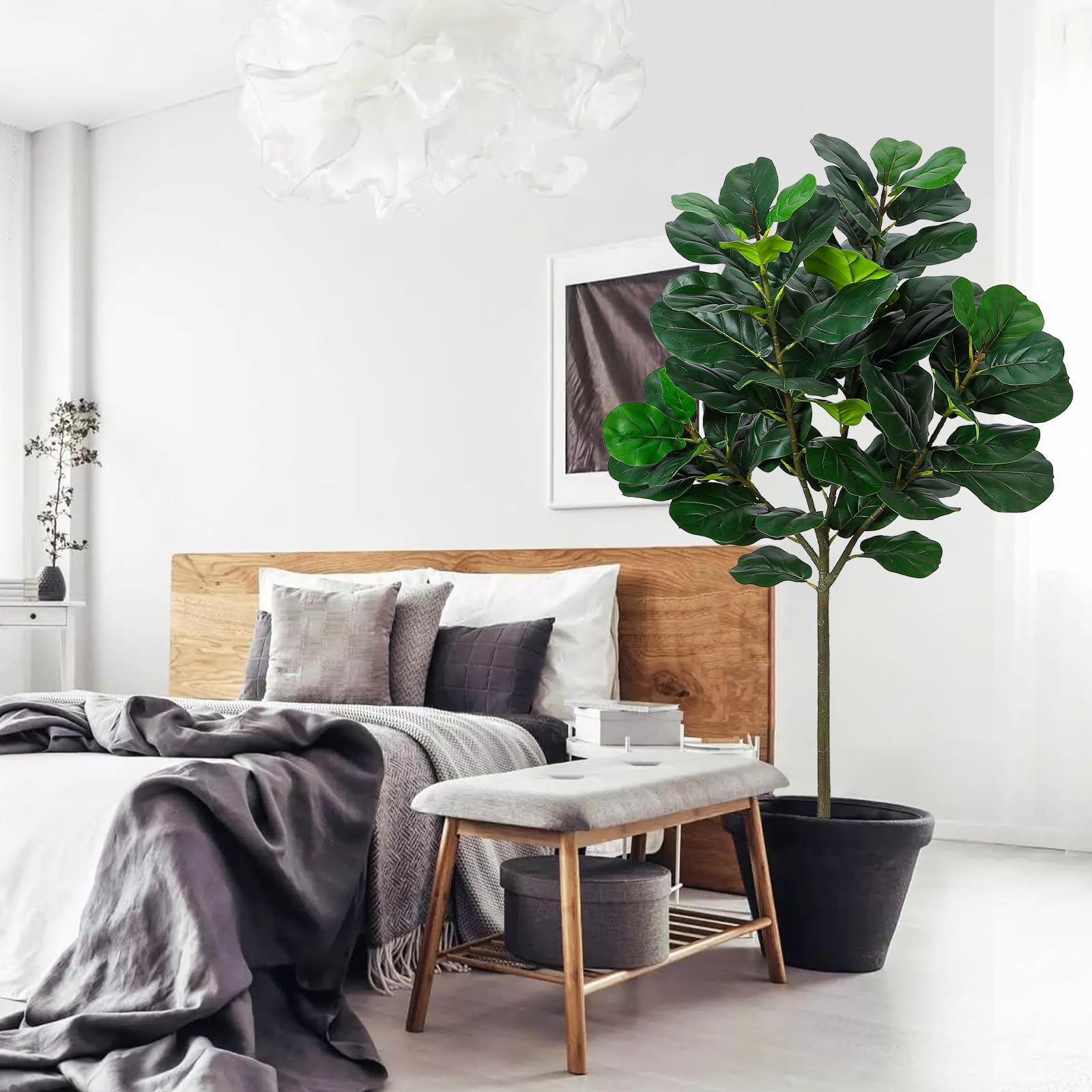 GlowSol 5.2 Ft Artificial Fidd - Ficus Lyrata Tree บทวิจารณ์และราคา