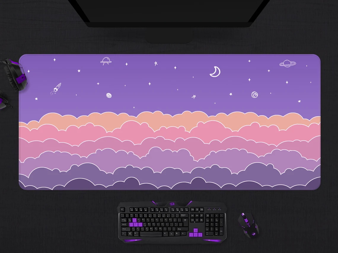 Kawaii Deskmat purple Cute Mou - Tradescantia Purple บทวิจารณ์และราคา