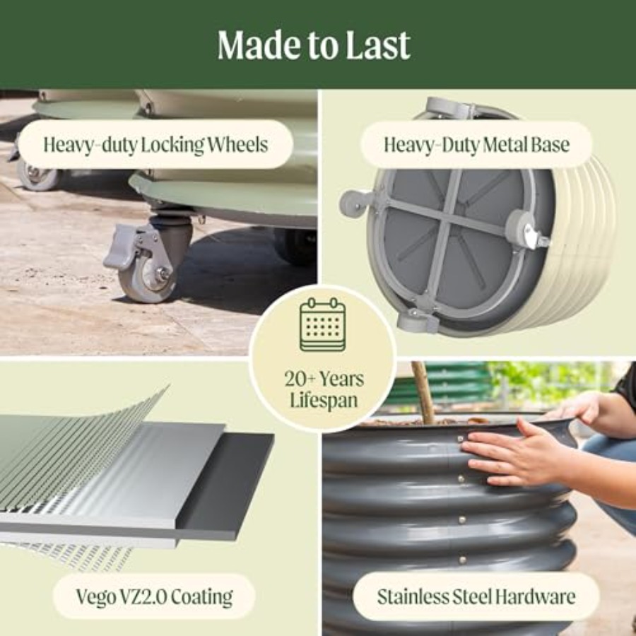 Self-Watering Rolling Metal Ci - Aloe Vera Pot บทวิจารณ์และราคา