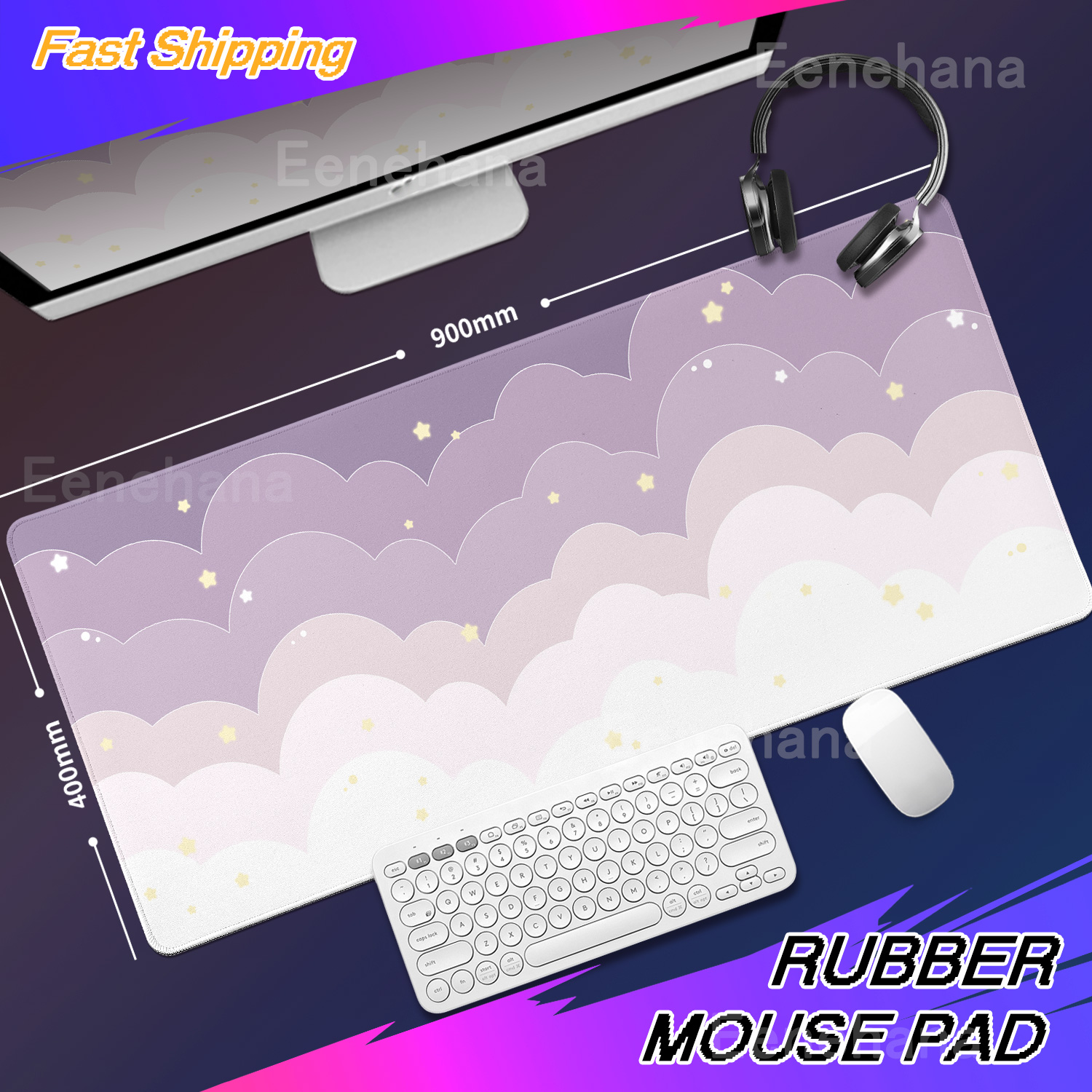 Light Blue Pink Clouds Desk Ma - Tradescantia Purple บทวิจารณ์และราคา